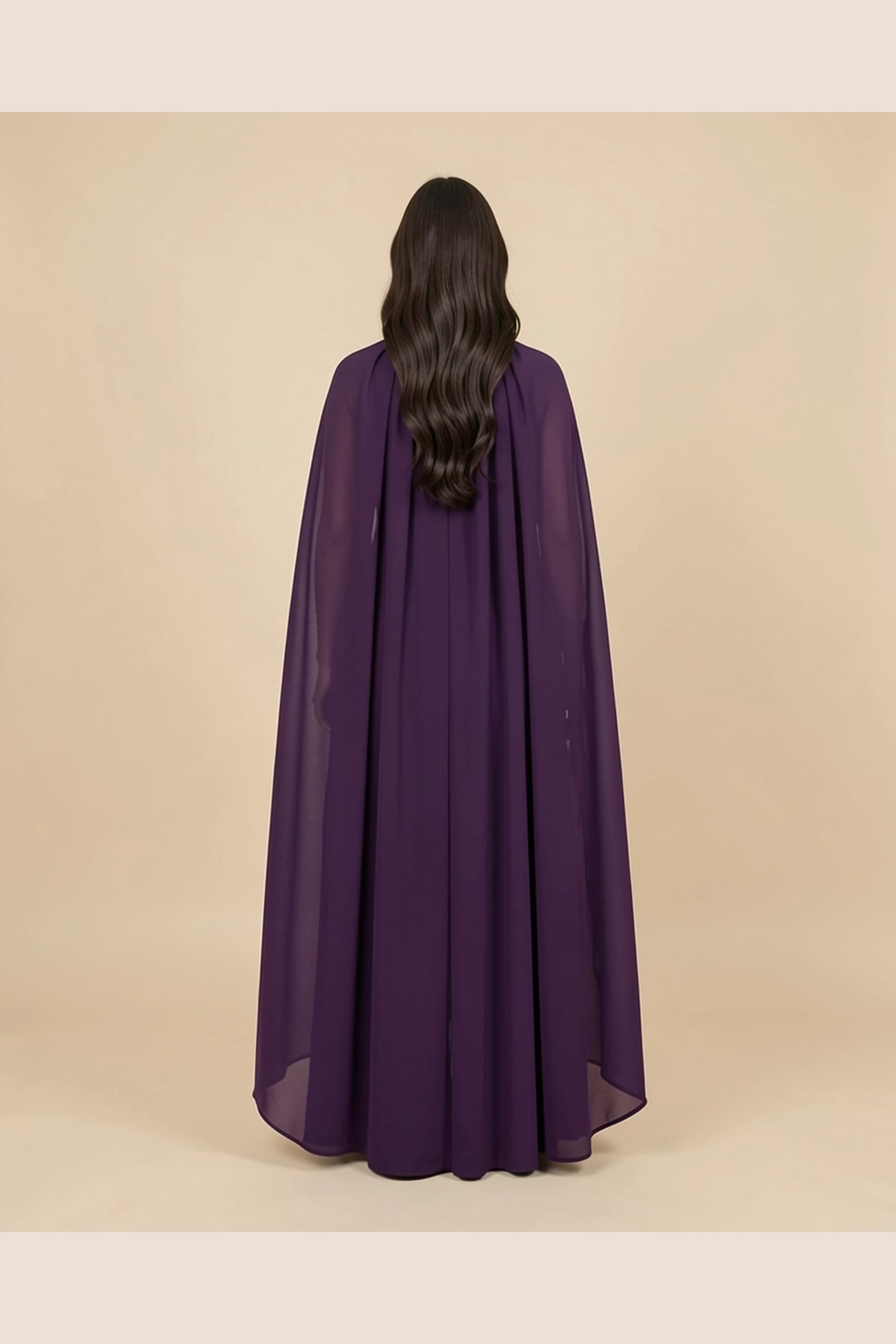 Lamora Flowing Cape Evening Dress — image 4